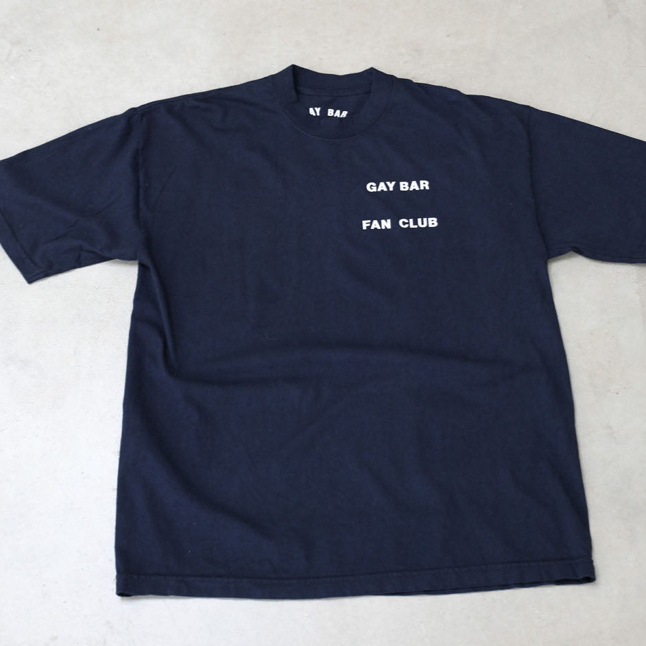 Gay Bar Fan Club Spaced Logo Tee Navy Blue