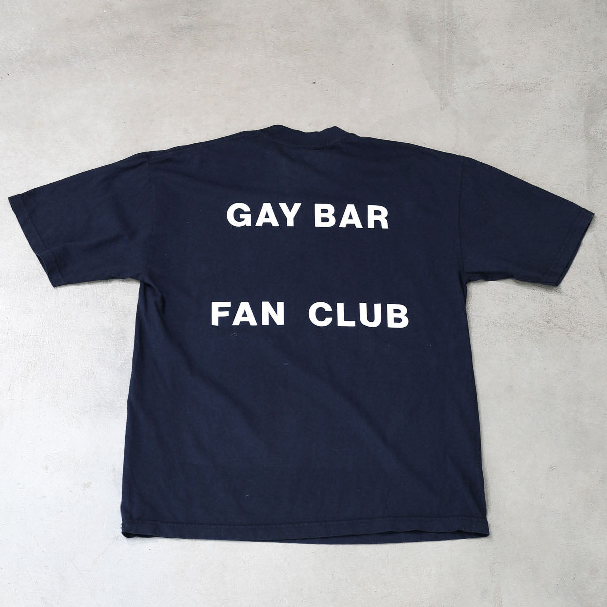 Gay Bar Fan Club Spaced Logo Tee Navy Blue