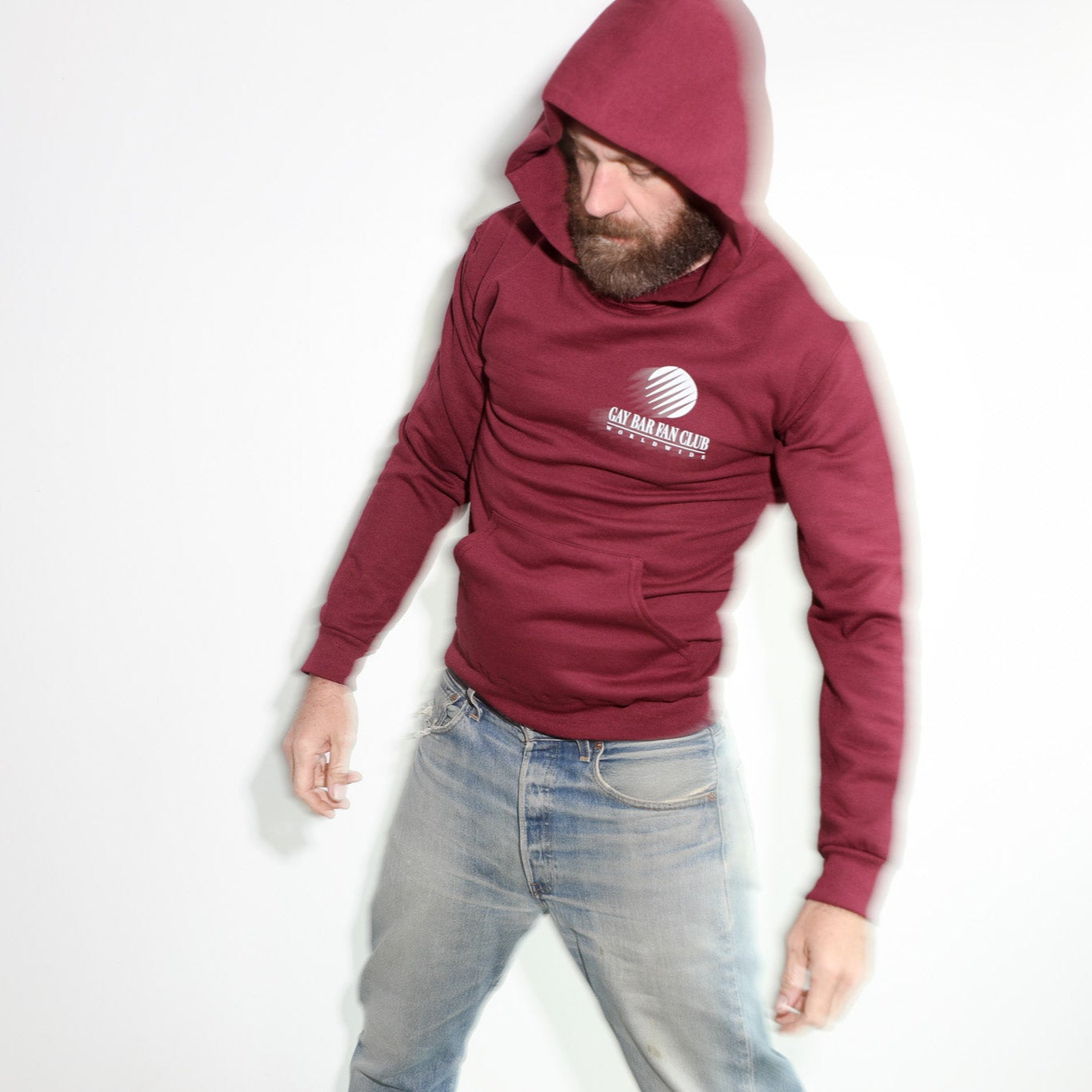 Wordwide Logo Hoodie Burgundy