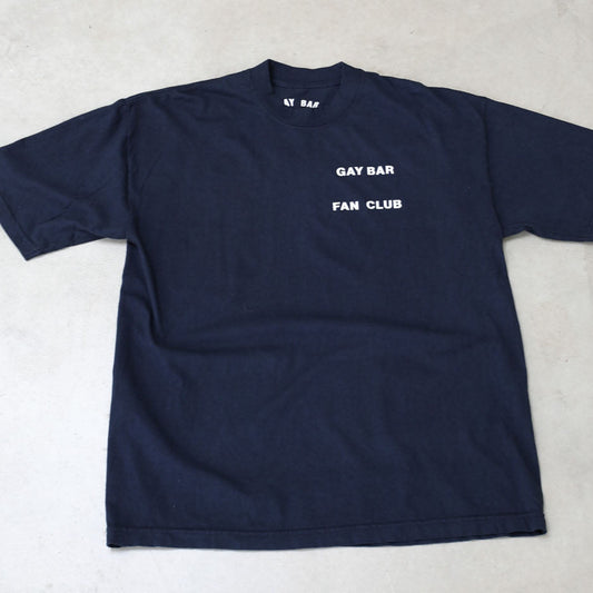 Gay Bar Fan Club Spaced Logo Tee Navy Blue